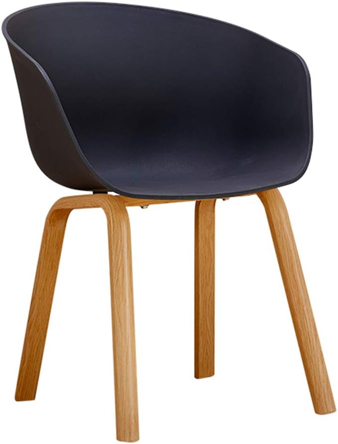 Comfortable Chair Simple Lounge Dining Chair with Iron legs, Ergonomically Designed PP Plastic Side Chair,Coffee Armrest Chair,for Office/Reception/Living Room/Patio/Terrace/Kitchen Leisure Chair
