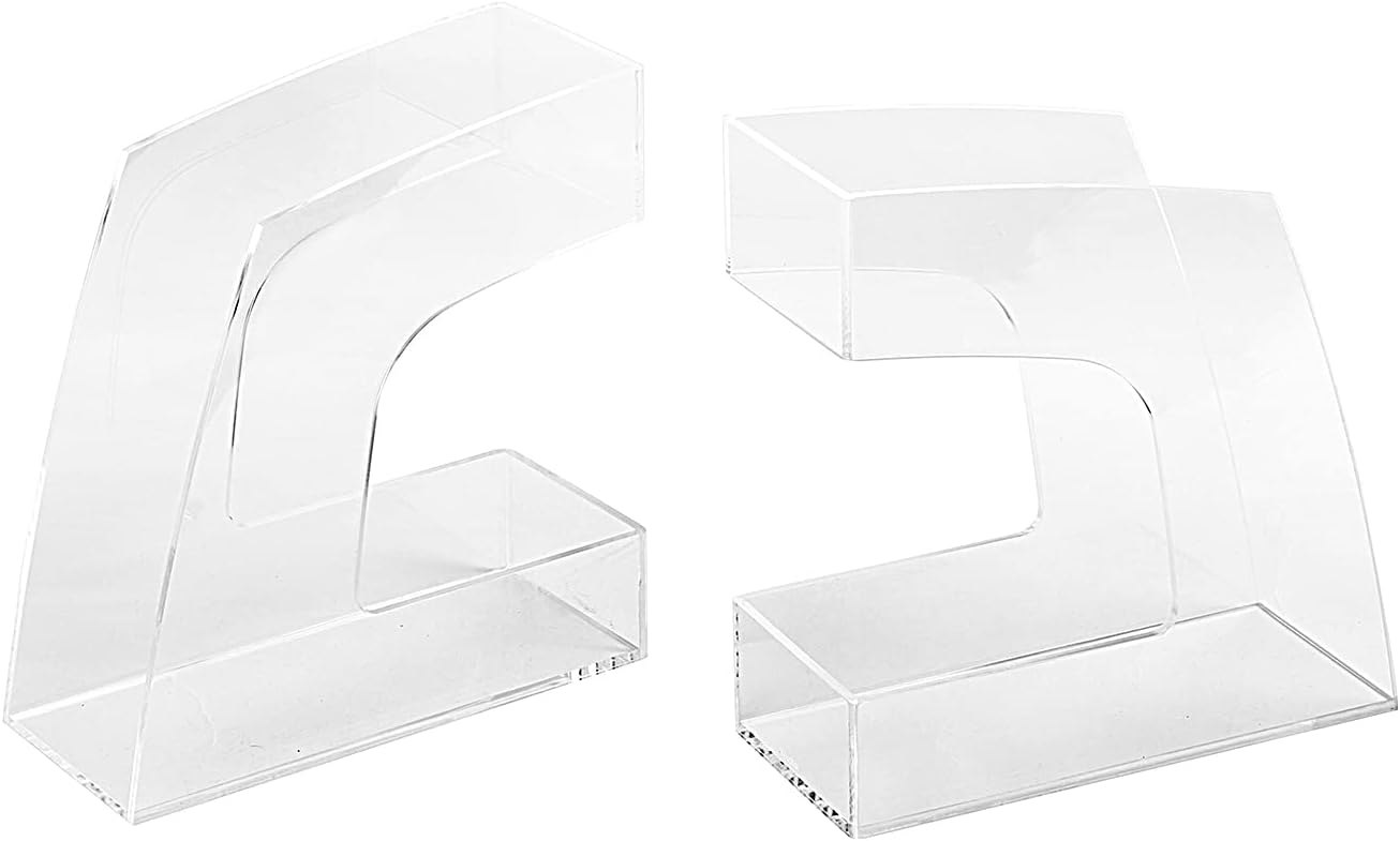 Mouchoi Magazine File Holder Transparent, Stylish Hollow Out Folder Holder, Acrylic File Folder Organizer, 2 Pack
