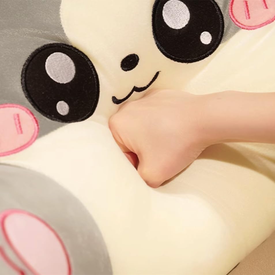 Cute Cat Bed Backrest Pillow with Arms Sofa Rest Reading Pillow Office Chair Lumbar Support Pillow with Neck Bolster (Gray, 70×50CM/27.56"×19.7"(for Bed))