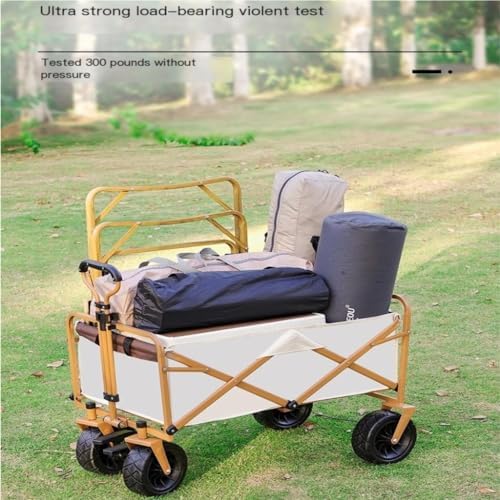 Portable Camping Cart,Outdoor Beach Trolley Cart with Foldable Design for Camping Picnic Grocery Shopping and Fishing Black