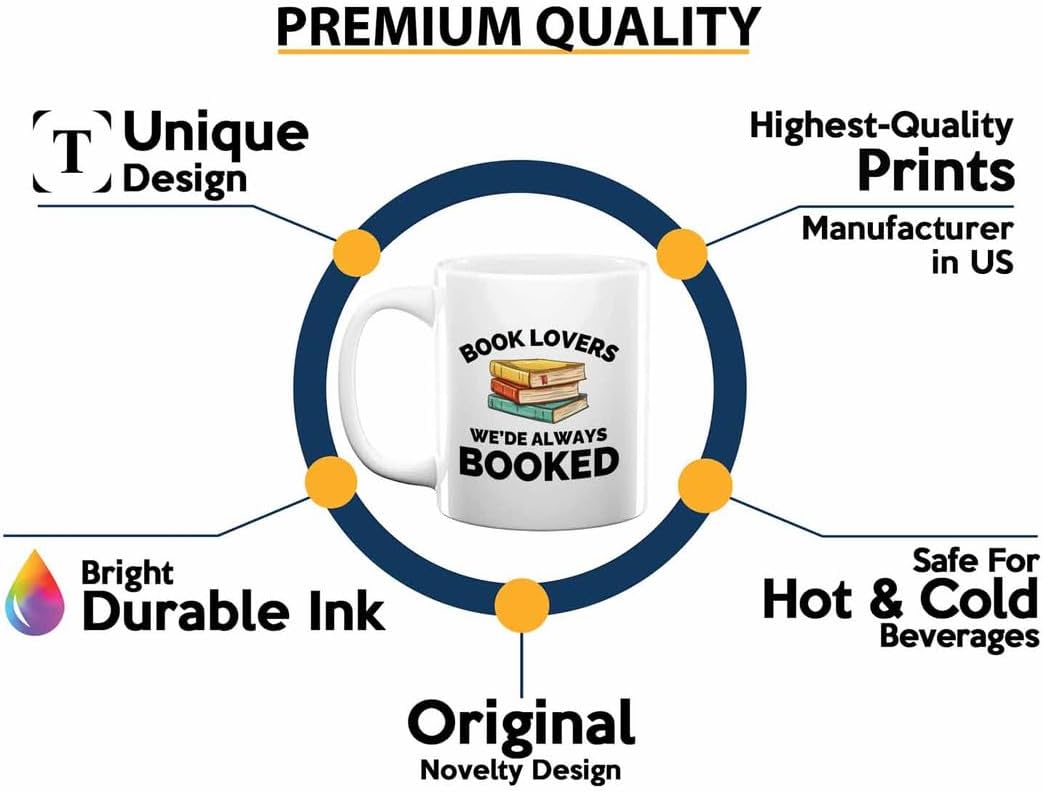 Book Lover Coffee Mug 11oz White - Always booked - Gift For Poets Bookish People Bibliophile Librarian Book Club Reader