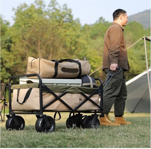 Portable Camping Cart,Outdoor Camping Beach Trolley Cart with Folding Design for Camping Picnics and Outdoor Activities