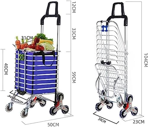 Heavy Duty Collapsible Wagon Cart with 8 Silent Wheels, 360° Rotating Handle, 51KG Load Capacity, Foldable Folding Carts for Easy Transport, Ideal for Outdoor and Stair Climbing