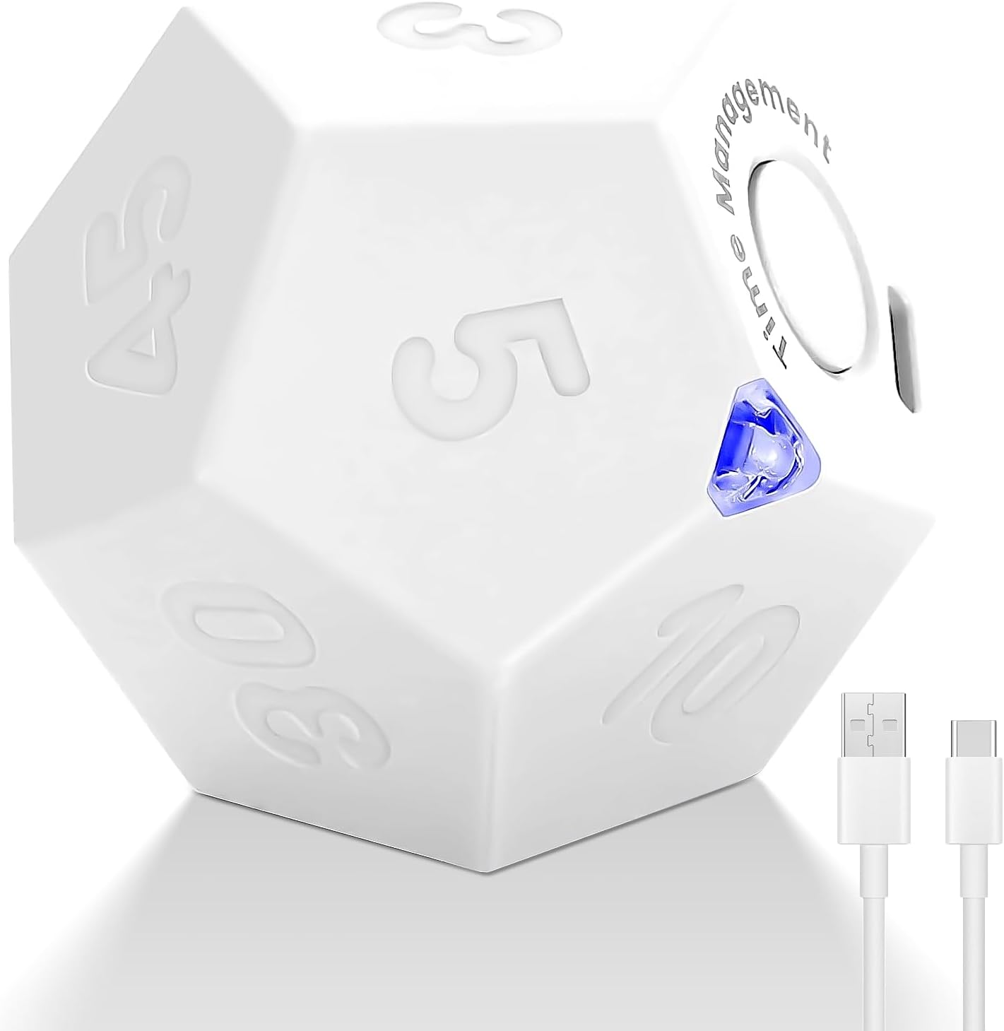 Mini Cube Timer - Rechargeable Pomodoro Timer with 11 Preset Times, Sound/Vibrate/Light Alarm for Work, Study & Cooking