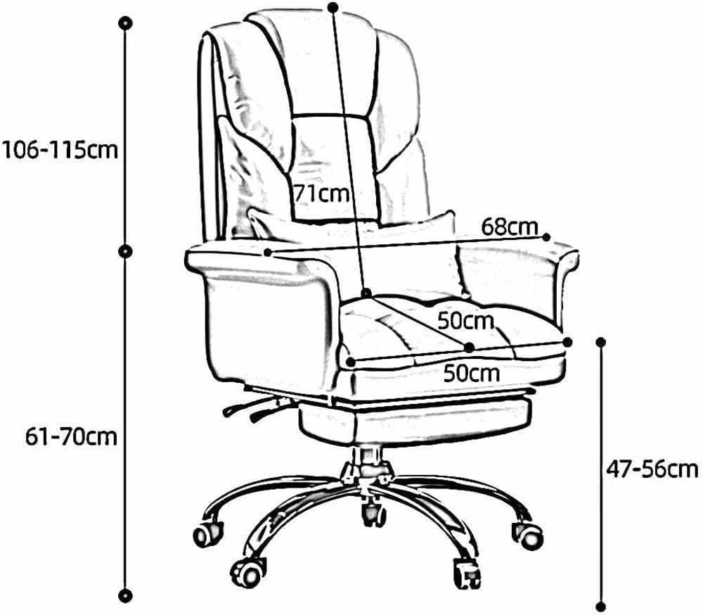 Executive Office Chair Sofa Seat One-Piece Armrest Backrest 145 Tilt with Lumbar Pillow and Footrest Study Lounge Chairs for Reception Meeting Room