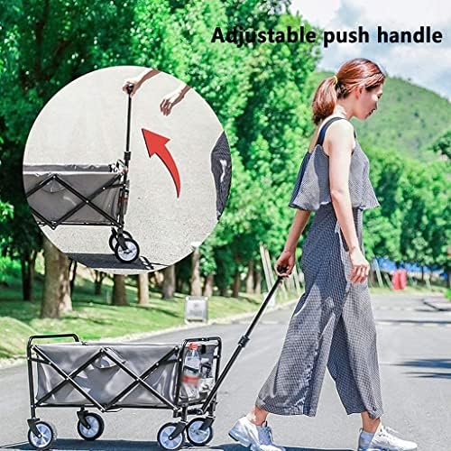 Portable Camping Cart,Outdoor Folding Utility Wagon Outdoor Garden Trolley Folding Pull Cart Beach Wagon with Handle Family Utility Truck for All Terrain Load Capacity 100 Kg