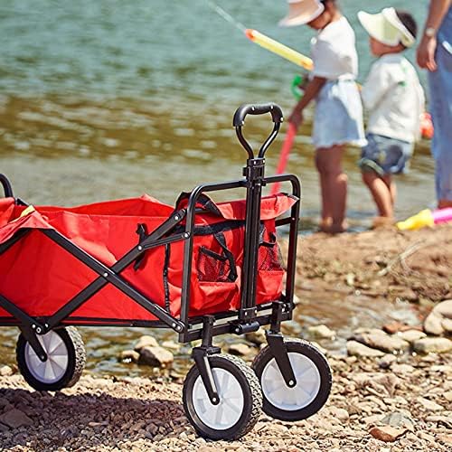 Trolleys, Outdoor Foldiutility Wagon Outdoor Garden Utility Wagon, Transport Trolley for All Terrain, Beach Trailer, Adjustable Handle, Load-Bea60Kg/132Lbs/Style 2