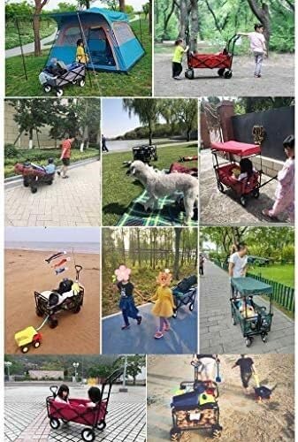 Portable Camping Cart,Festival Trolley Camping Trolley Garden Trolley Folding Portable Garden Trolley Cart with 4 Wheels Heavy Duty Wagon Shopping Cart for Outdoor Camping Beach