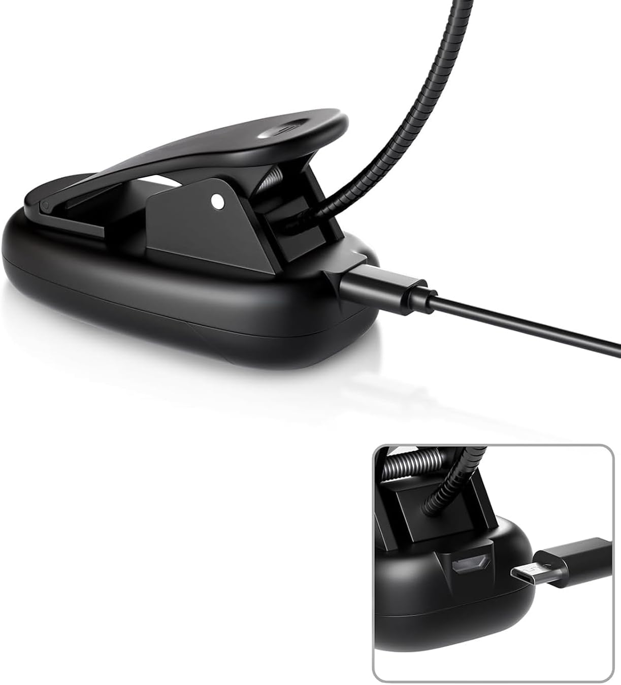 Reading Lights with 5 LED, Book Light Clip-on with 3 Changeable Color, Desk Bed Light Battery & USB Operated, for Kids, Bookworms & Students