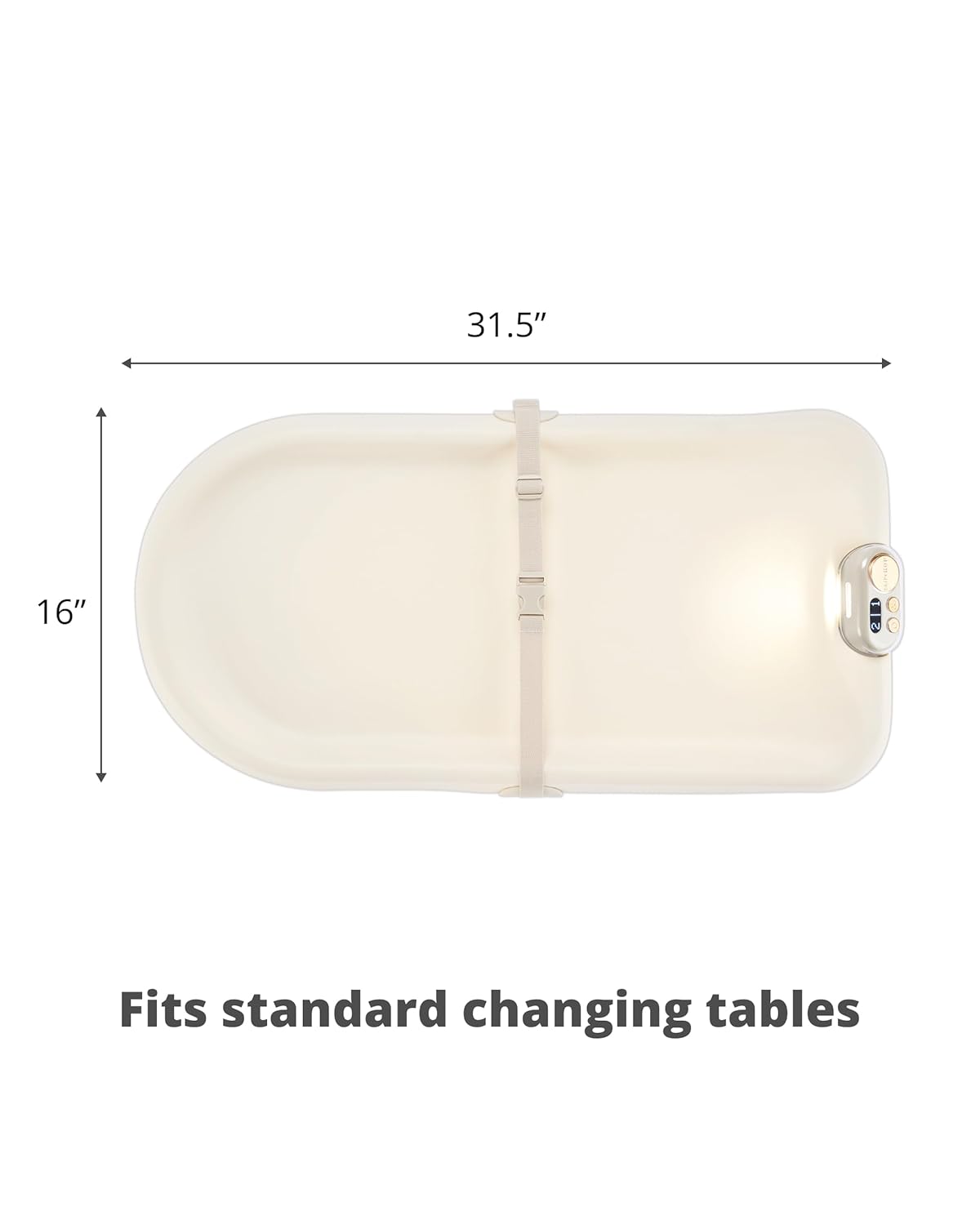 Skip Hop Baby Changing Pad Nursery Style Light-Up & Diaper Change Tracker Wipeable and Contoured with Cushioned Foam Fits Standard Changing Tables Oat