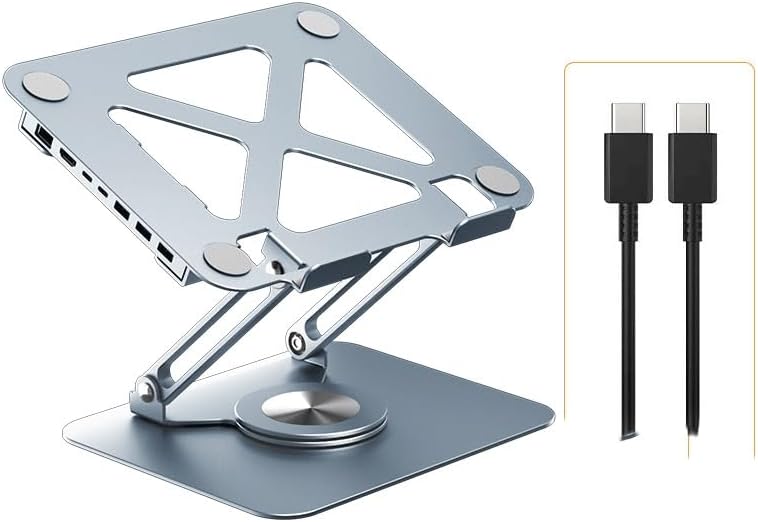 Laptop Stand with Expansion Dock Desktop Folding and Lifting Heat Dissipation Bracket 360 ° Rotating