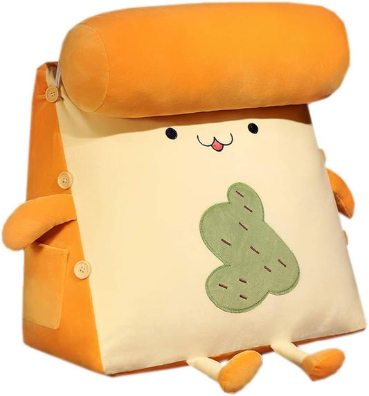 Cute Soft Bed Wedge Pillow Creative Triangle Back Cushion Sitting in Bed Reading Pillow Adjustable Back Wedge Cushion Waist Support Pillow (Cactus, 45×40×25CM)