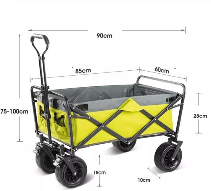 Portable Camping Cart,Outdoor Folding Camping Cart with Garden Utility Transporter Portable Camping Trolley for Beach Fishing and Festivals (Rosso)