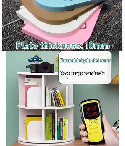 Mobile Storage Rack Freestanding Display Rack Tool Pegboard Garage,360 Rotating Corner Bookshelf Space Saving Floor Standing Bookcase with Storage Rack for Bedroom or Living Room Small and N