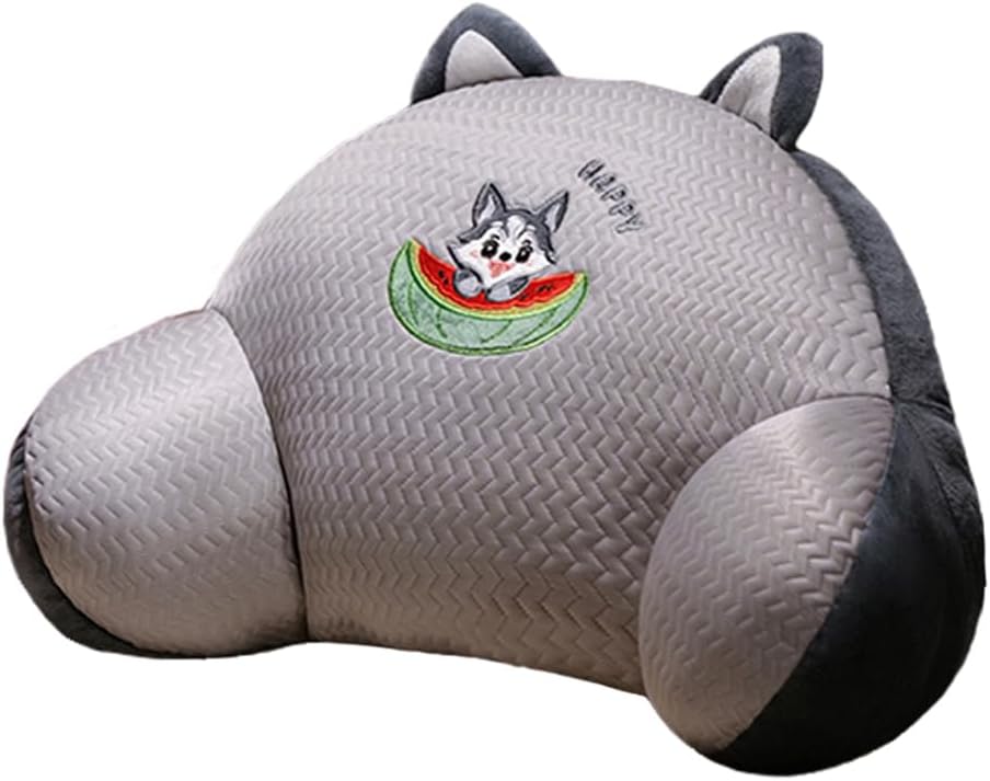 Tingting's Dream Summer Office Chair Lumbar Pillow Cartoon Cool Chair Waist Cushion Bed Rest Reading Pillow Car Seat Lumbar Back Cushion (Gray, 45×35CM/17.7"×13.8")