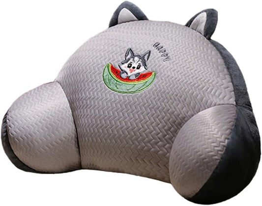 Tingting's Dream Summer Office Chair Lumbar Pillow Cartoon Cool Chair Waist Cushion Bed Rest Reading Pillow Car Seat Lumbar Back Cushion (Gray, 45×35CM/17.7"×13.8")