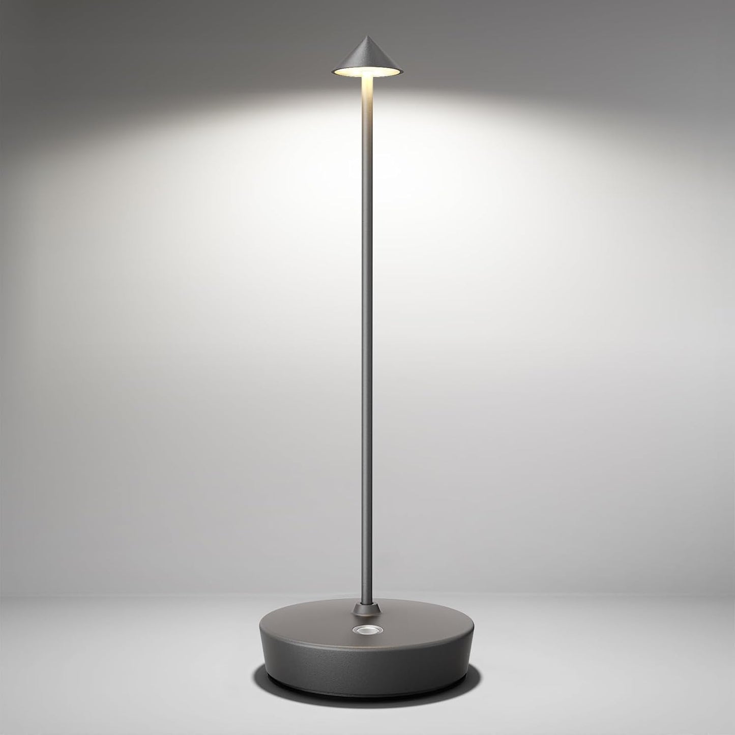 Cordless Table Lamps Rechargeable, 6000mAh Battery Operated LED Desk Lamp Outdoor Waterproof Portable Touch Dimmable Table Light for Patio Restaurant Dining Home Grey