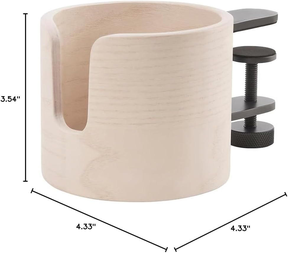 Desk Cup Holder 1Pack (Ash), Table Edge Clamp Cup Holder for Home Office Desk, Gaming Desk Accessories, Computer Desk Accessories, Anti-Spill Cup Holder