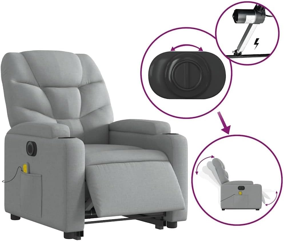 Electric Power Lift Recliner Chair for Seniors Heated & Massage Recliner with Adjustable Settings, Remote Control, Dual Cup Holders, Ergonomic Living Room & Home Theater Seating