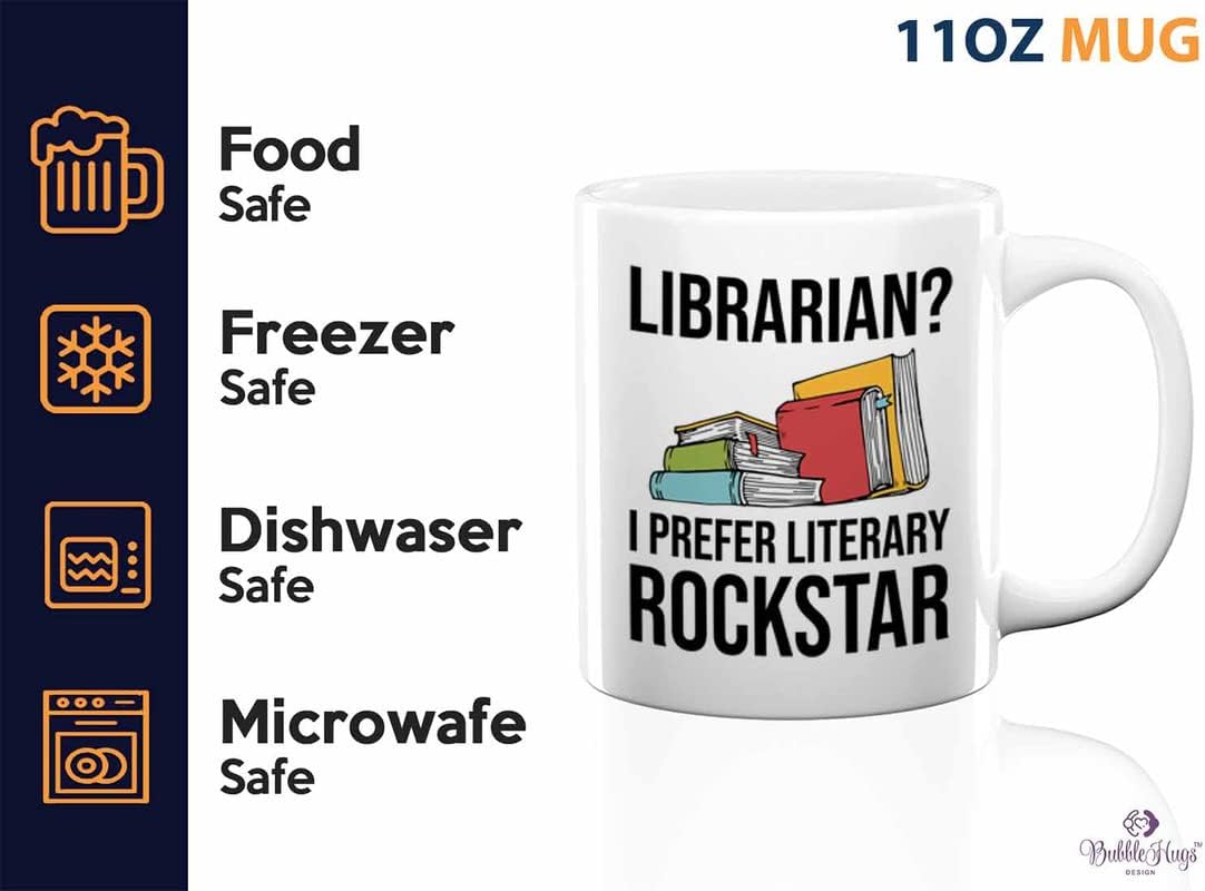 Book Lover Coffee Mug 11oz White - literary rockstar - Gifts for Book Club Readers Book Nerd Librarians Book Worm Bookish