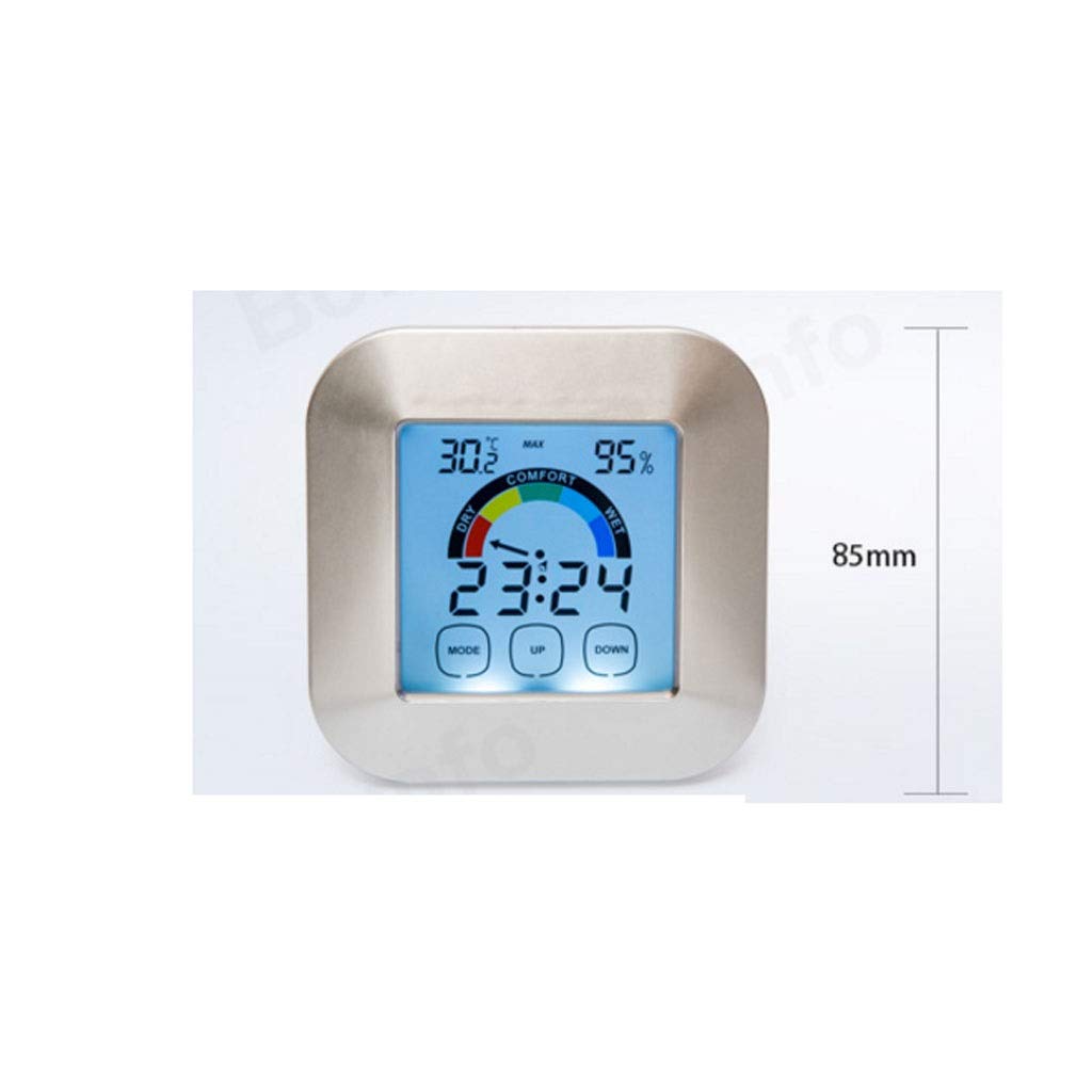 Digital Weather Hygrometer Indoor Thermometer, Temperature and Humidity Display with Comfort Indicator and LCD Backlit Touchscreen