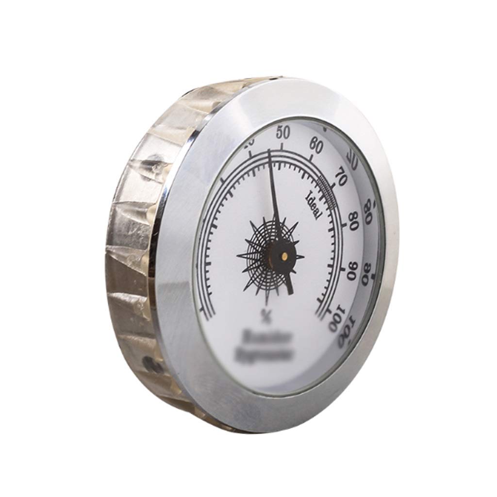 Cigar Hygrometer-Metal High Precision Round Analog Hygrometer with Sided Tape