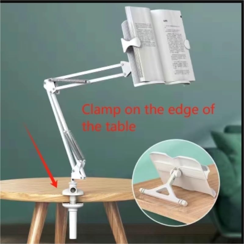 Desktop Long Arm Reading Bracket Multi Angle Rotation Holder Bed Stand Adjustable Rack Books(50-170cm)