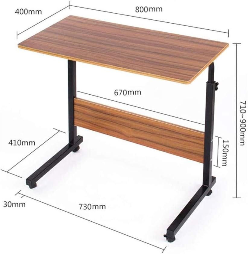 Adjustable Table Portable Mobile Laptop Computer Stand Desk Cart Tray Side Table for Bed Sofa Hospital Nursing Reading Eating