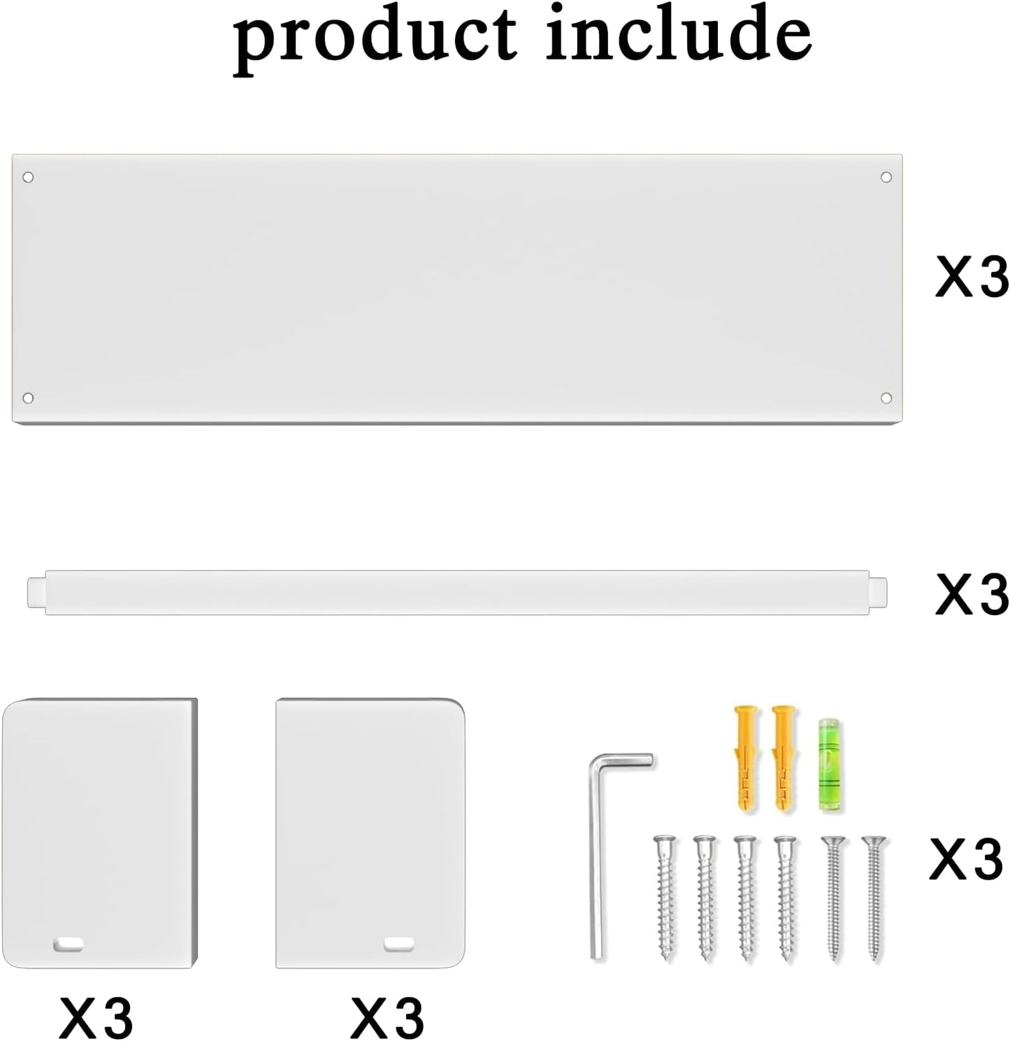 Floating Nursery Book Shelves for Wall, 15.7 Inch Nature Solid Wood Wall Mounted Bookshelf Set of 3, Hanging Bookshelves for Kids Room, Bedroom Nursery Decor and Book Storage (White)