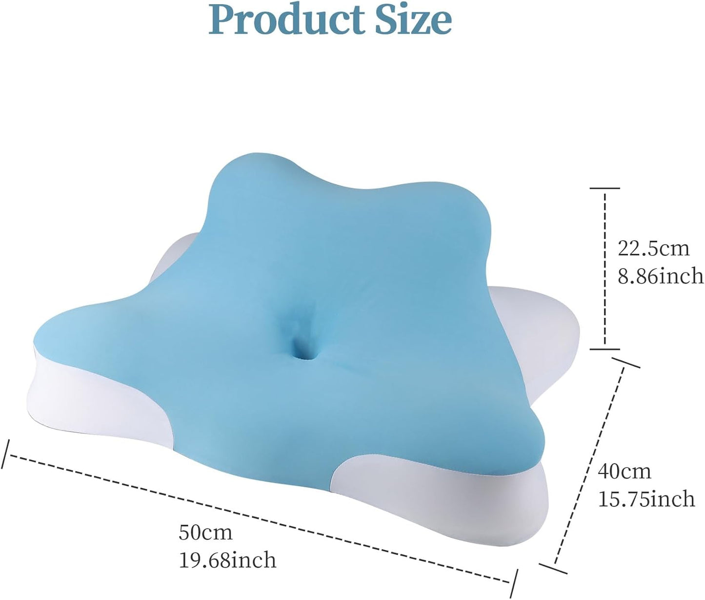 Reading Pillow for Bed, Lying, Leaning and Prone, Ergonomic Memory Foam Pillow for Headboard, Chin & Back Support Pillows on Bedrest Couch Floor- Blue