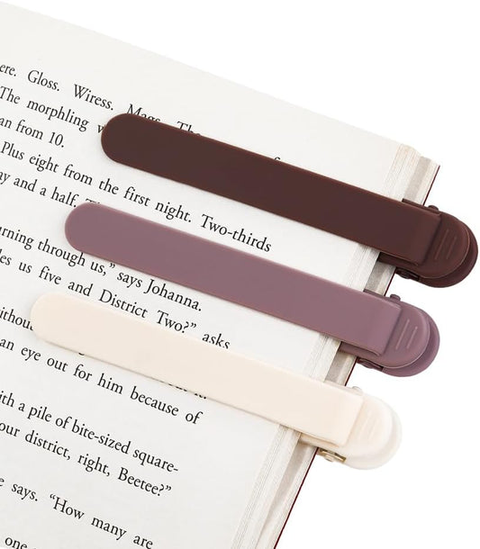 3Pcs Bookmark Book Marks, Silicone Book Marks for Reading Women Men Kids Book Lovers, Automatic Book Mark Smart Book Marker Clip Page Holder Reading Accessories School Supplies Gifts for Students