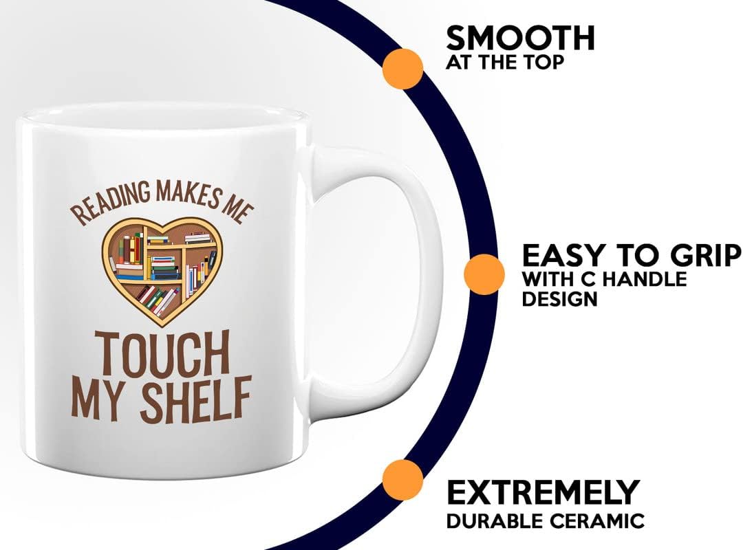 Book Lover Coffee Mug 11oz White - Reading Makes Me - Bookish Bibliophile Intellectual Studious Publisher Researcher Hobby Book Nerd