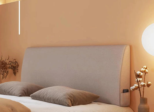 Upholstered Headboard Cushion Wedge Bolster Bed Backrest Positioning Support Reading Pillow with Removable Headboard Cover(Size:Paste 63"/160cm,Color:Grey)