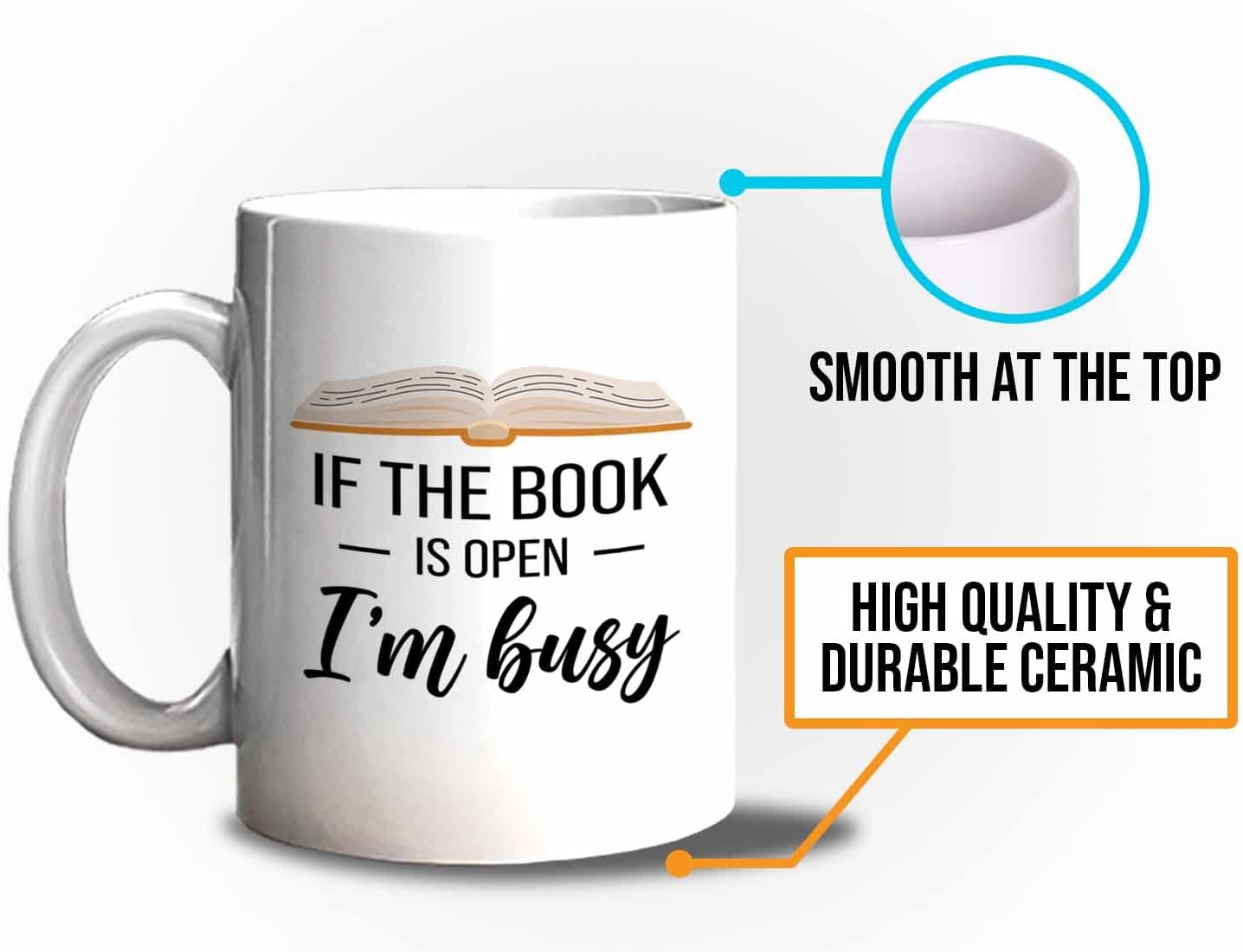 Bubble Hugs Book lovers Coffee Mug 11oz White - If Book Open - Author Writer Library Library Editor Introvert Lovers Cat Chill Relax Bookworm Reading