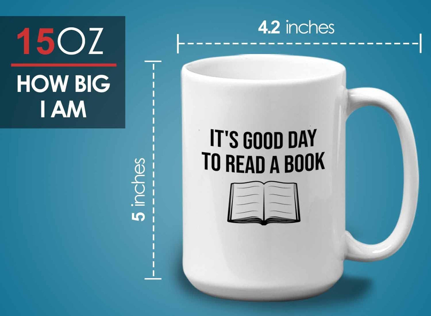 Bubble Hugs Writer Coffee Mug 15oz White - It's good Day to read a book - Reading Book Lover for Bookworm Bibliophile Librarians Author Readers Bookish