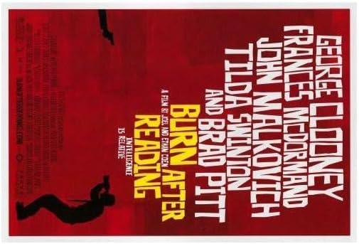 Besh Burn After Reading Movie 2008 Wall Art Print Movie Night Room Decor 18x24 Poster