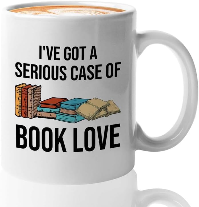 Reading Coffee Mug 11oz White - Case of Book Love - Reader Gift Book Addict Book Lover Bookish Appreciation For Friend Novelist Writer Librarian Bookworm