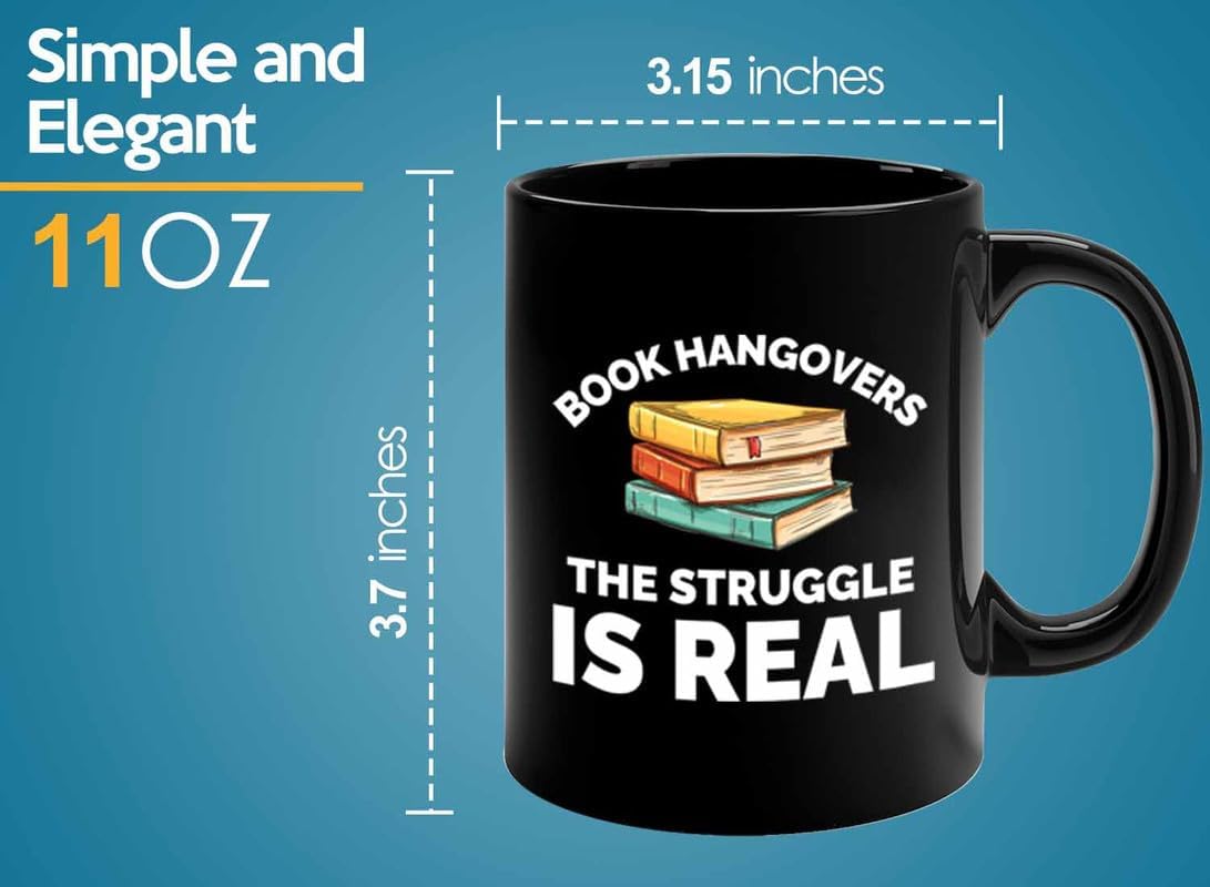 Book Lover Coffee Mug 11oz Black - The struggle is real - Gift For Poets Bookish People Bibliophile Librarian Book Club Reader