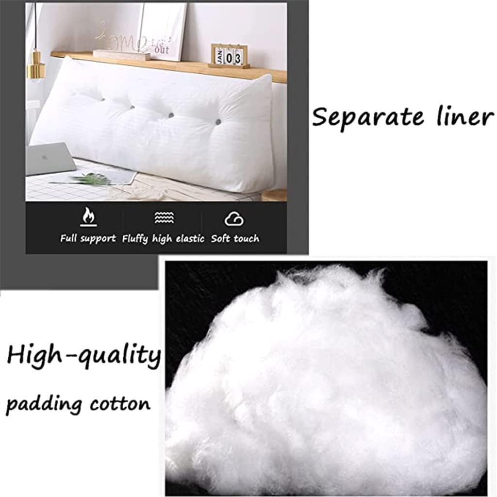 Triangular Headboard Pillow with Side Pockets, Solid Color Velvet Cushion Reading Pillow, Large Bolster Positioning Support Wedge Pillow for Daybed Bed with Removable Cover,Orange,Twin/100cm