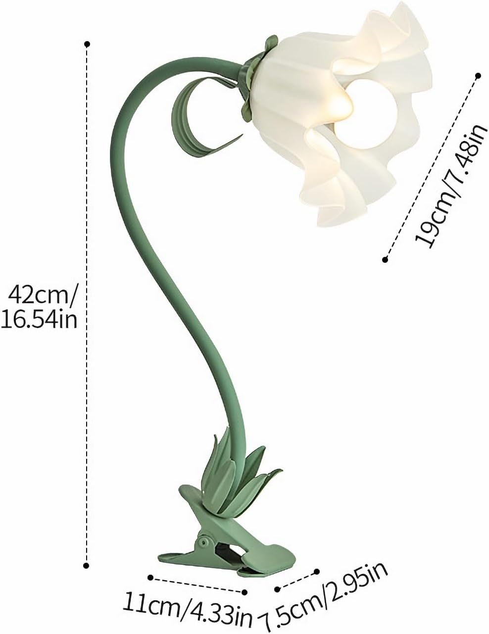 Flower Clip On Table Lamp,LED Reading Light 360°Rotation Clip on Light,Adjustable Headboard Lamp,3 Colors 5W Flower Night Light for Nightstands Living Room Bedroom Lighting Home Office Decor