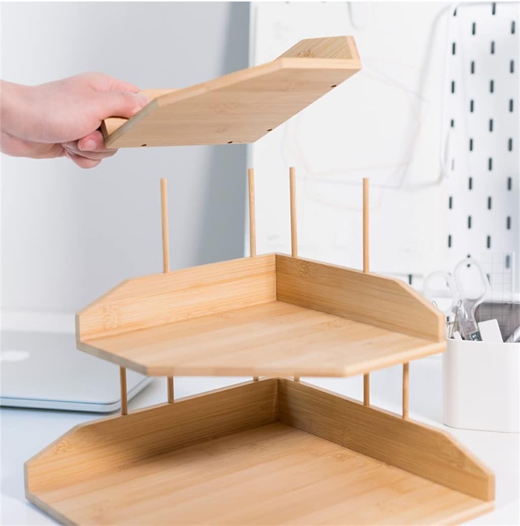 Multi-Layers Desk Organizer Eco Natural Sundries Storage Box Kitchen Holder Corner Rack