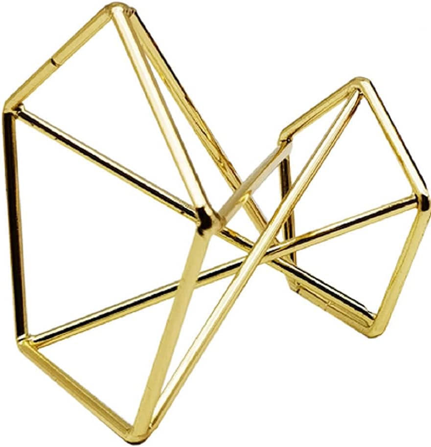 Geometric Air Plant Holder Airplants Rack Metal Plants Stand Planter Shelves Himmeli Living Decor Tillandsia Pot Containers (Gold 3pcs)