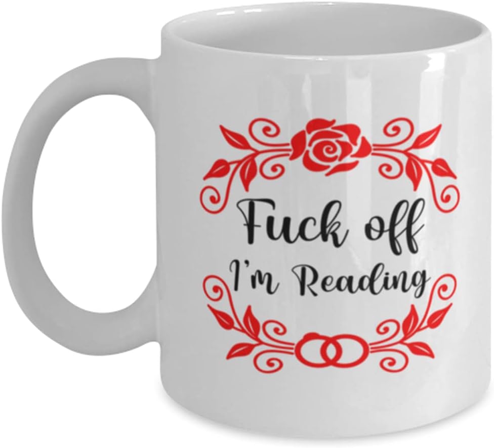 Book mug. F_ck off I am reading mug. Book lover mug. Rude swearing funny mug