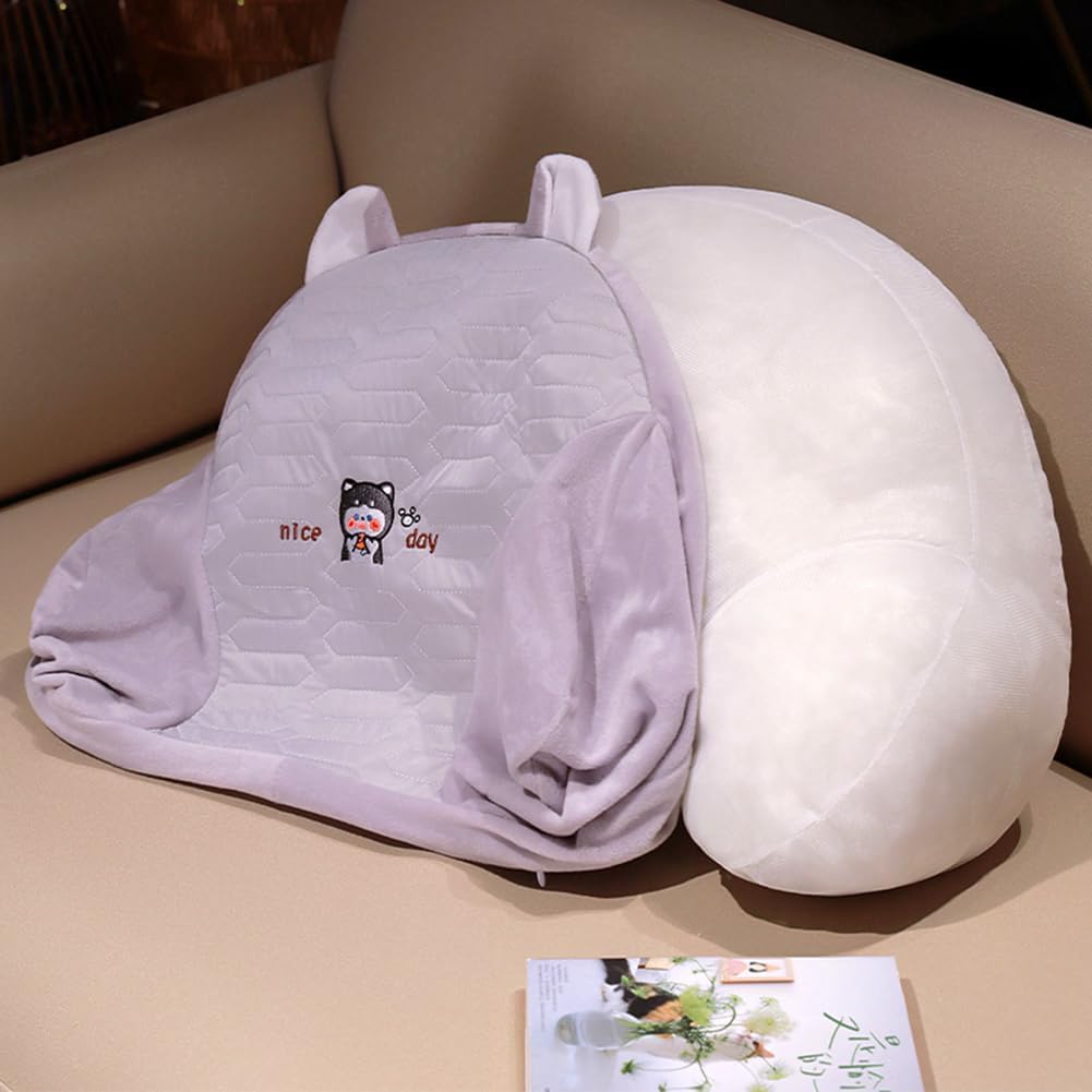 Tingting's Dream Ice Silk Latex Lumbar Support Pillow Office Chairs Waist Pillow Soft Bed Rest Reading Pillow Gaming Chair Back Cushion (Gray, 50×35CM/19.7"×13.8")
