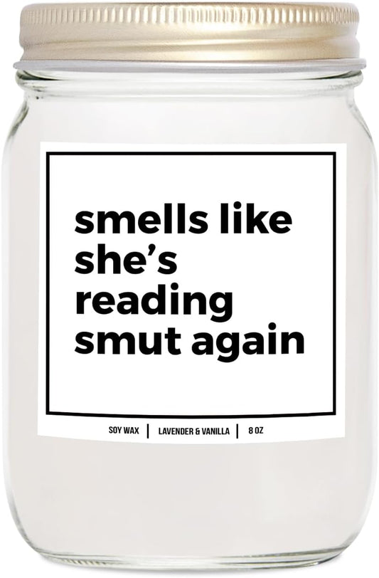 You Nique Designs Smut Candle 8oz - Smut Reading Lovers Candles - Smutty Book Lovers Surprise Ideas, Funny Reader Gifts - Smutty Gifts - Smut Book Merch (Lavender & Vanilla)