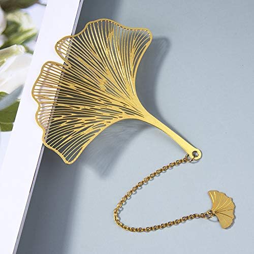 4 Pack Metal Bookmarks with Chain, Golden Hollow Bookmark Gift for Book Lovers, Writers, Readers, Children, Teens, Men, Women, Adults