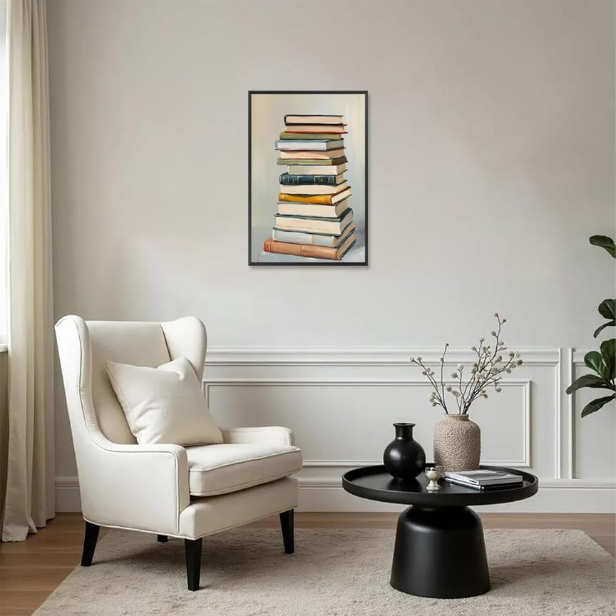 Vintage Book Posters Aesthetic Reading Book Canvas Wall Art Minimalist Preppy Inspirational Bookish Bookworm Prints Painting For Living Room Bedroom Library Wall Decor 12x16in Unframed