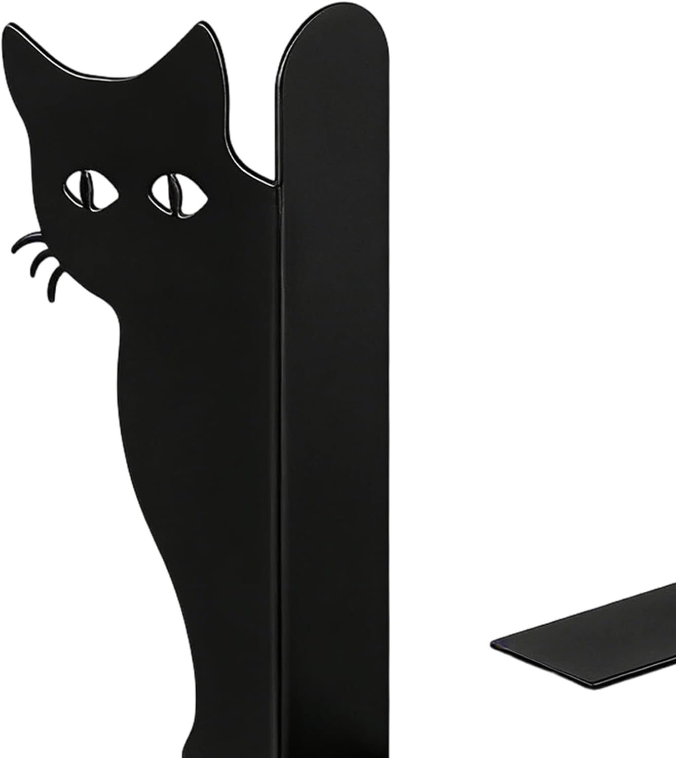 Metal Book Ends - Non-Slip Peeping Cat Holder | Cute Bookends - for Reading Enthusiasts Bookshelf Bookcase Desk Home Bedroom