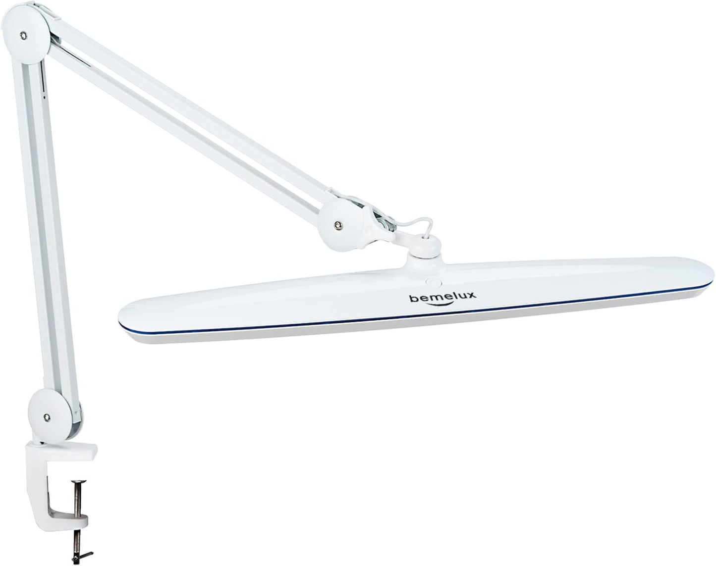 Task Lamp with Clamp, Bright 117PCS LEDs, Metal Swing Arm 24W 2200 Lumen Dimmable Led Desk Lamp for Architect Home Office Study Reading Dorm Workbench Craft, 23 Inch Working Lamp(White)