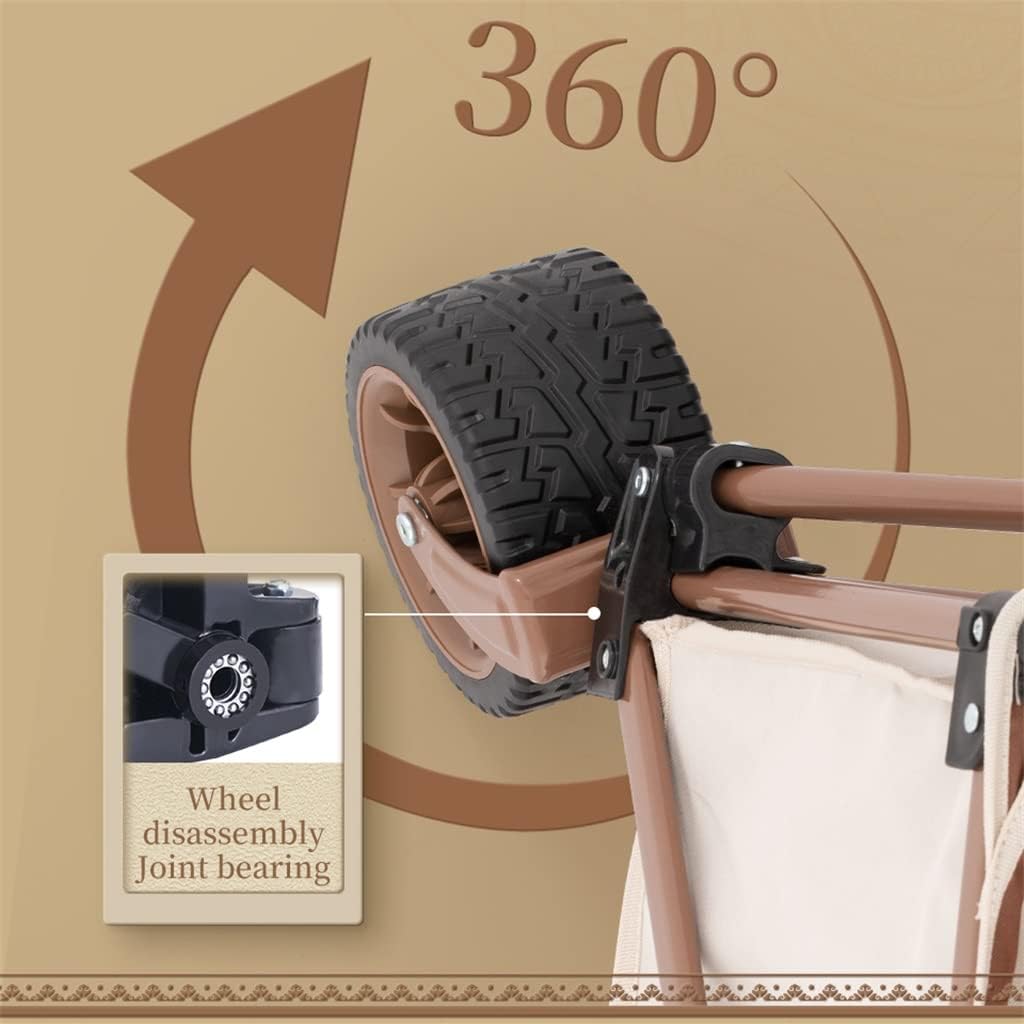 JSEIAJB Portable Detachable Folding Four-Way Wide Wheel Trolley Outdoor Campground Car Picnic Pull cart